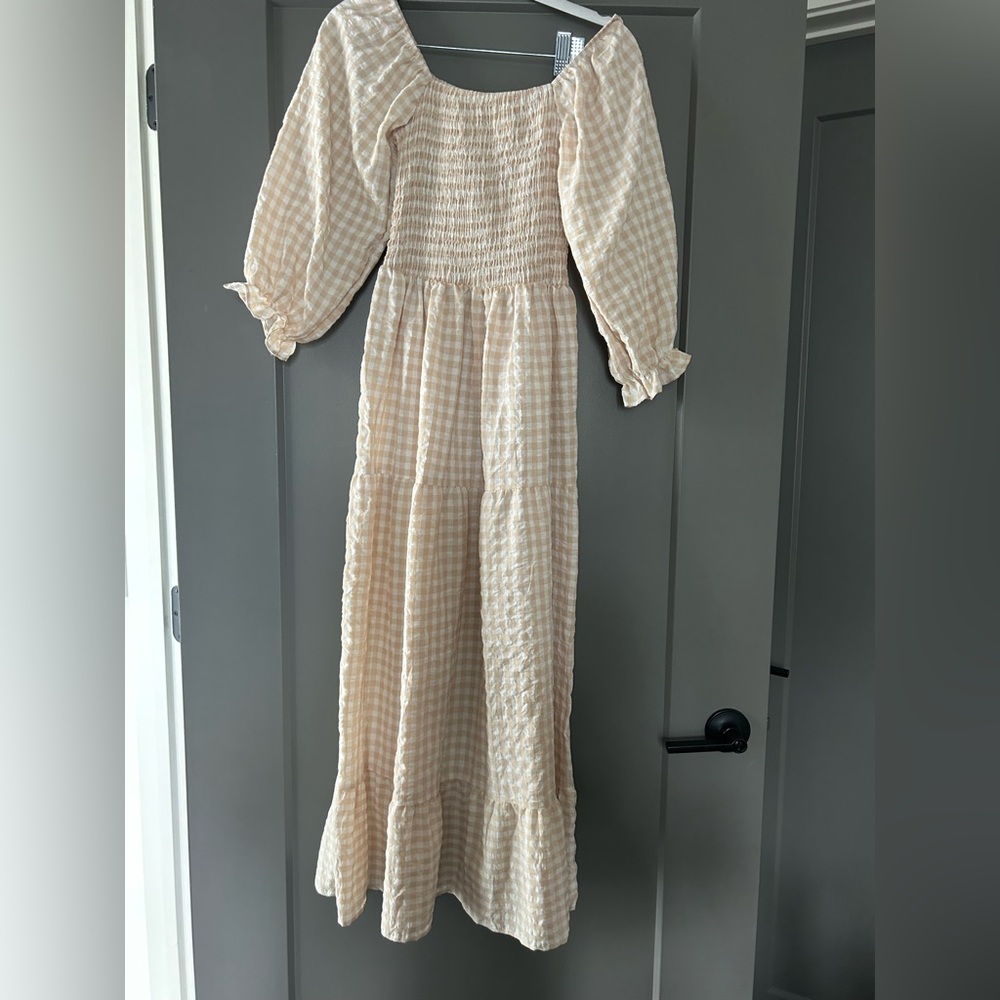 Gingham Long Sleeve Dress